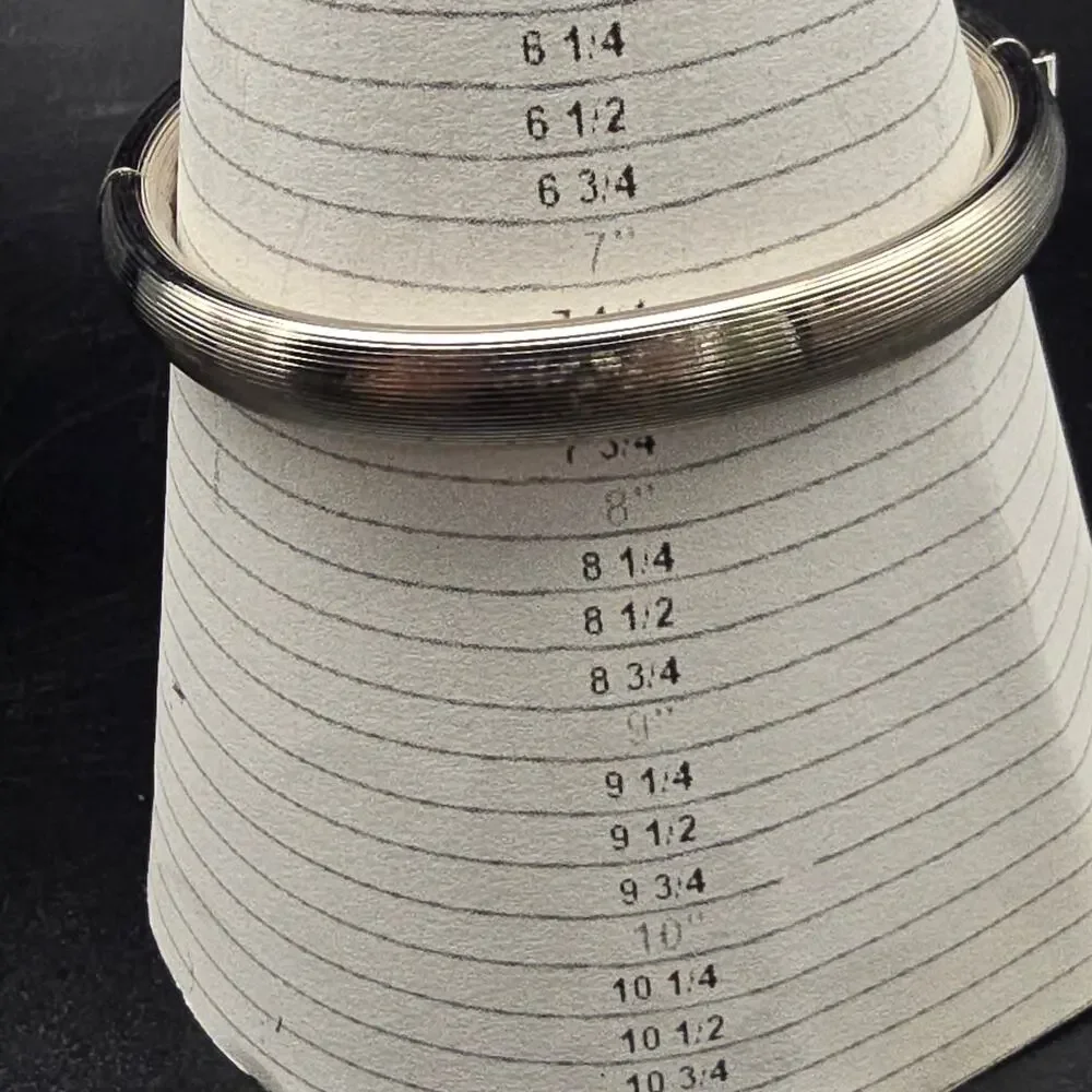 Silver Tone Hinged Bangle Bracelet Vintage Twisted Knot Design
